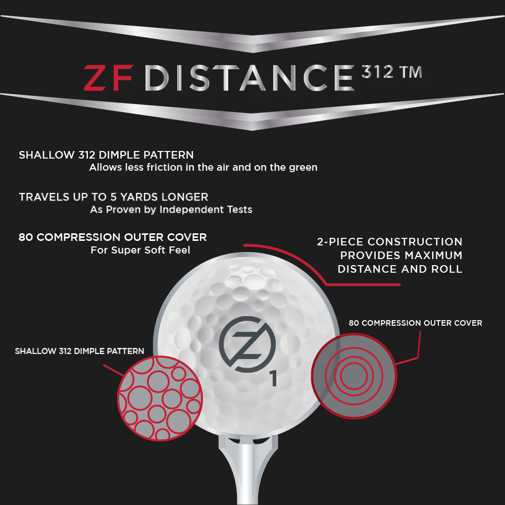 ZF Distance 312 Golf Balls