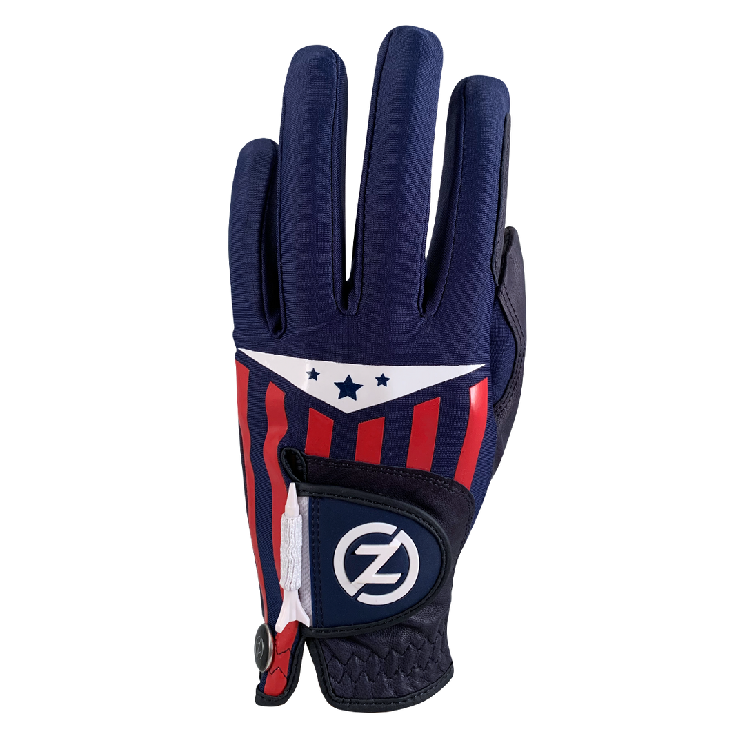 Men's Americana Cabretta Leather &amp; Lycra glove-Blue-Left Hand (for Right handed dominant players)